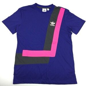 Adidas Originals BR8 Trefoil Tricolor Men’s T-Shirt, Royal Blue, Pink, & Black M
